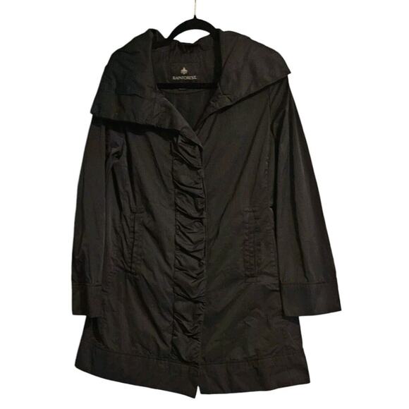 Rain Forest Womens SMALL Raincoat Packable Hood Oversided Collar Jacket - Picture 1 of 11